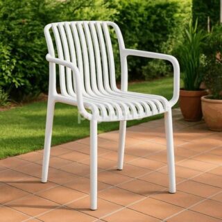 Rustic white plastic bistro chair