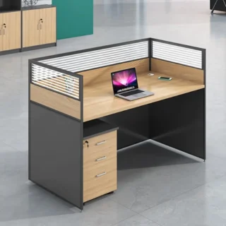Aziz 1 way office workstation with drawers