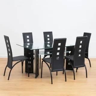 Ortega 6 Seater glass dining table