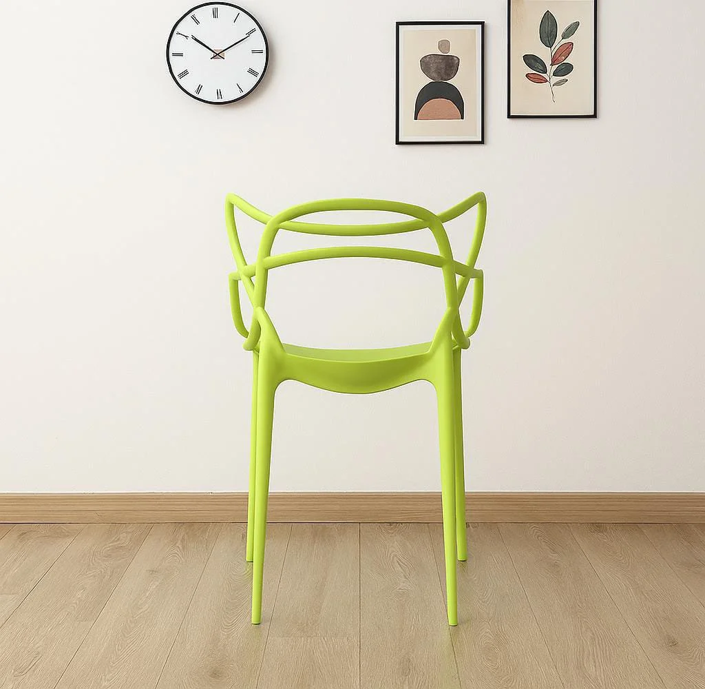 Karter green plastic bistro arm chair - Image 4