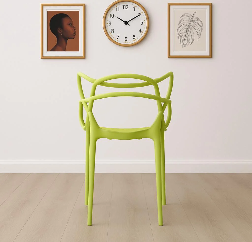 Karter green plastic bistro arm chair - Image 3