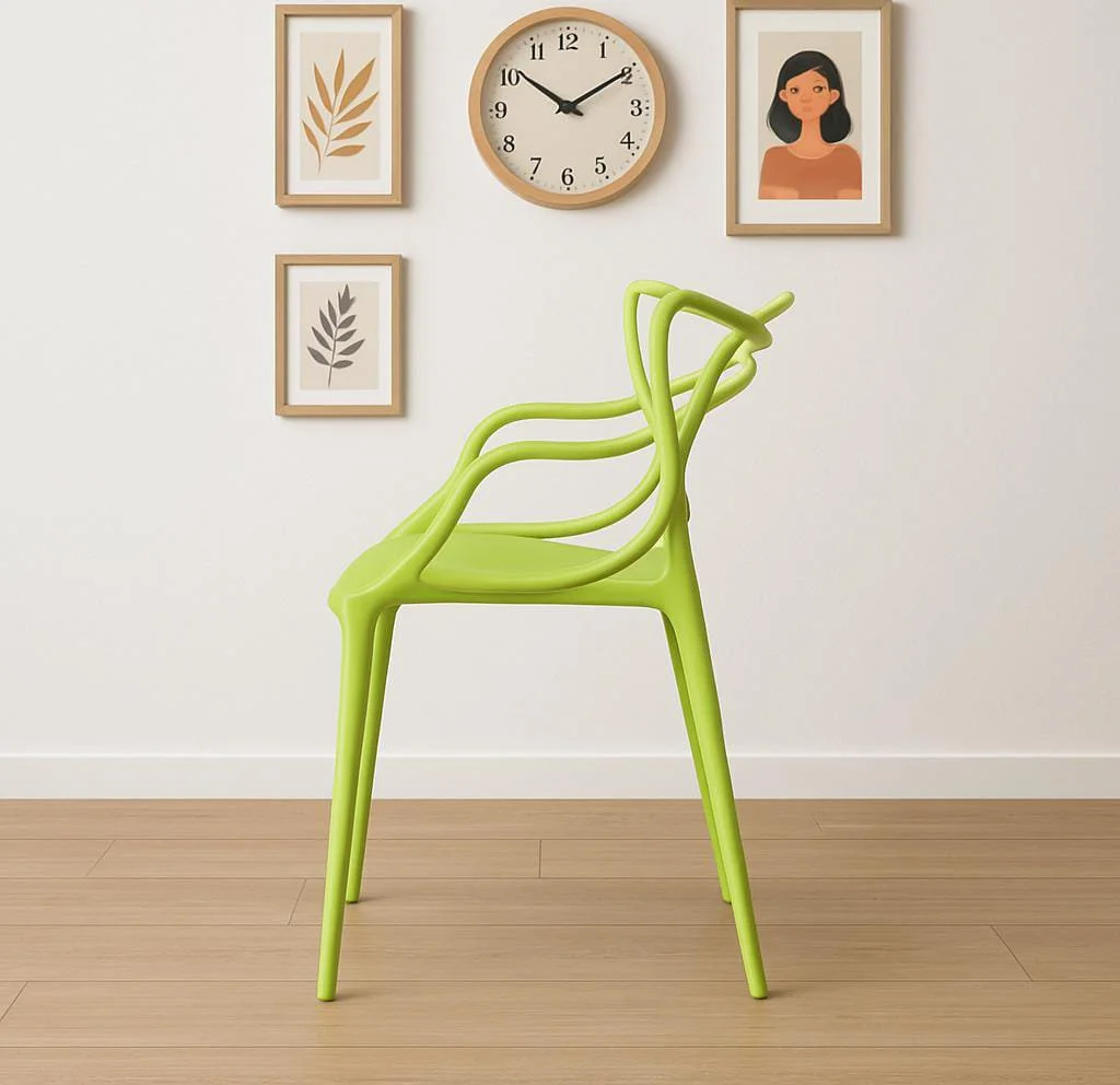 Karter green plastic bistro arm chair - Image 2