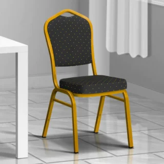 Black heavy duty stackable banquet chair