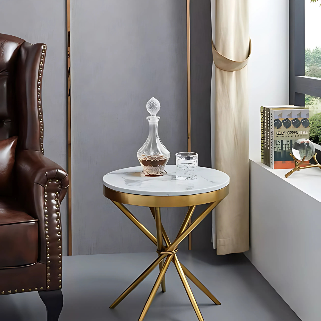 Roma round Modern marble coffee table - Image 3