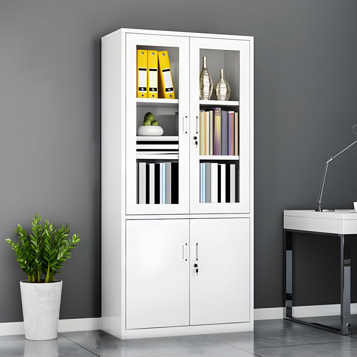 Aoko 2 door lockable metallic filing cabinet