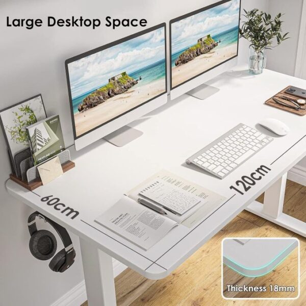 Fortune white height adjustable electric desk - Image 3