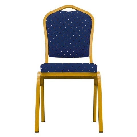 Blue heavy duty banquet chair with steel frame - Image 2