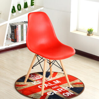 Red eames bistro plastic chair