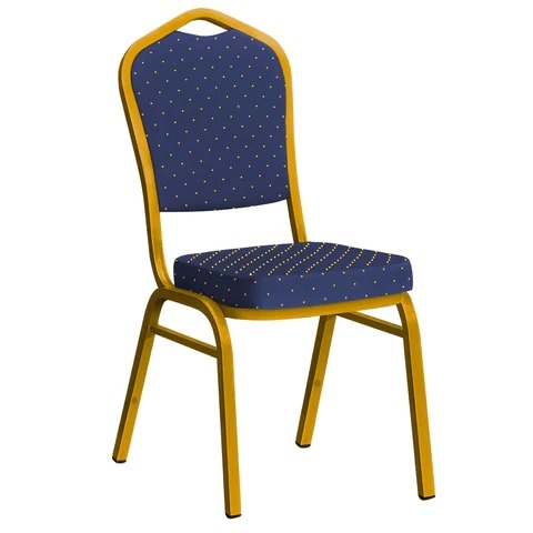 Blue heavy duty banquet chair with steel frame - Image 3