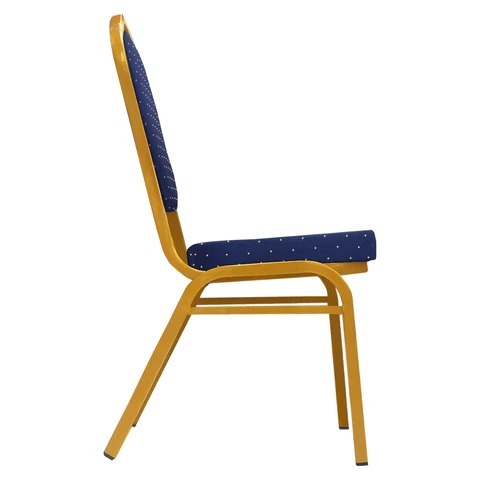 Blue heavy duty banquet chair with steel frame - Image 4