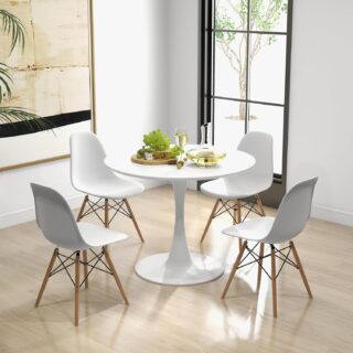 Eames 4 seater white dining table set