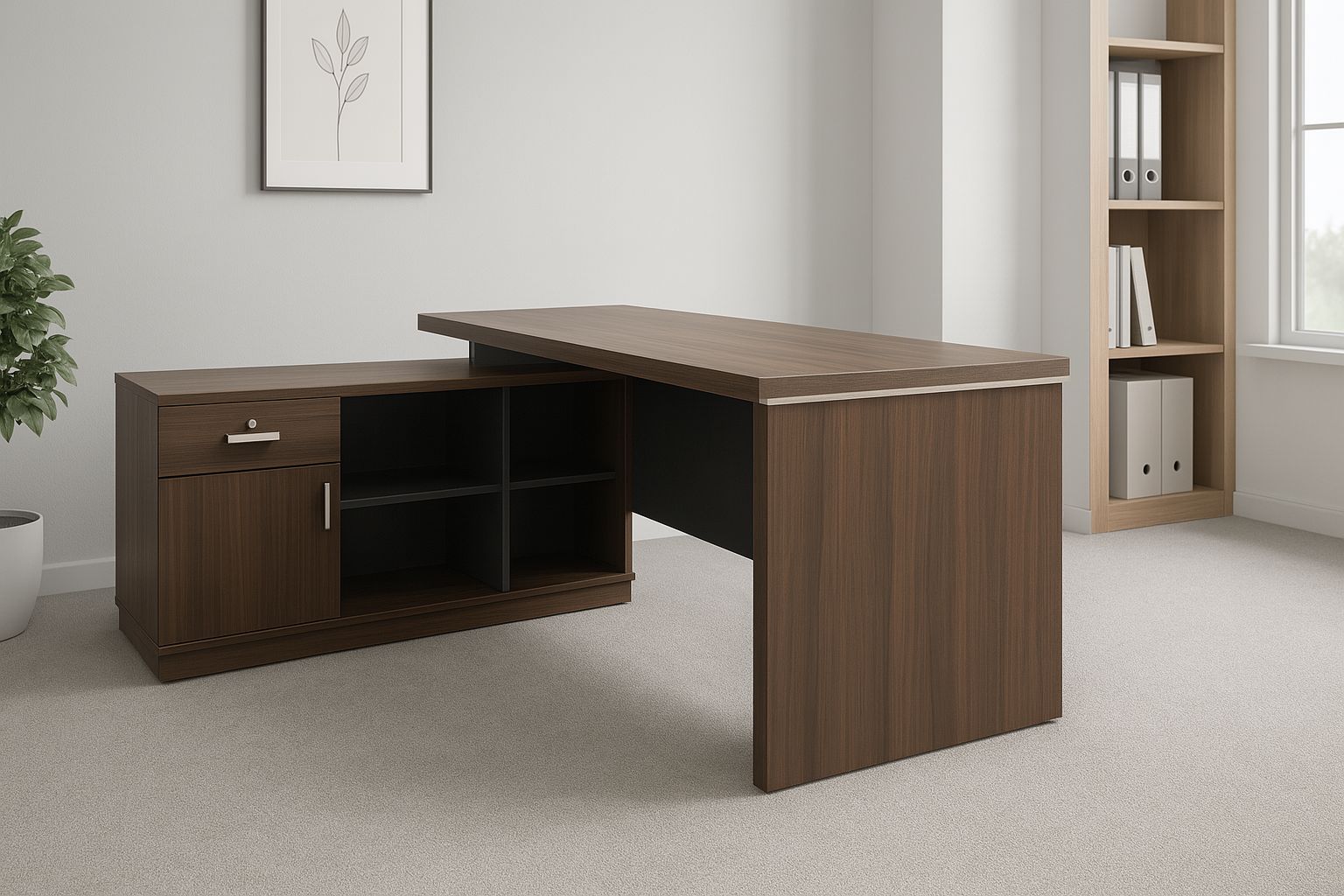 Libra 1800mm L shaped executive office desk - Image 3
