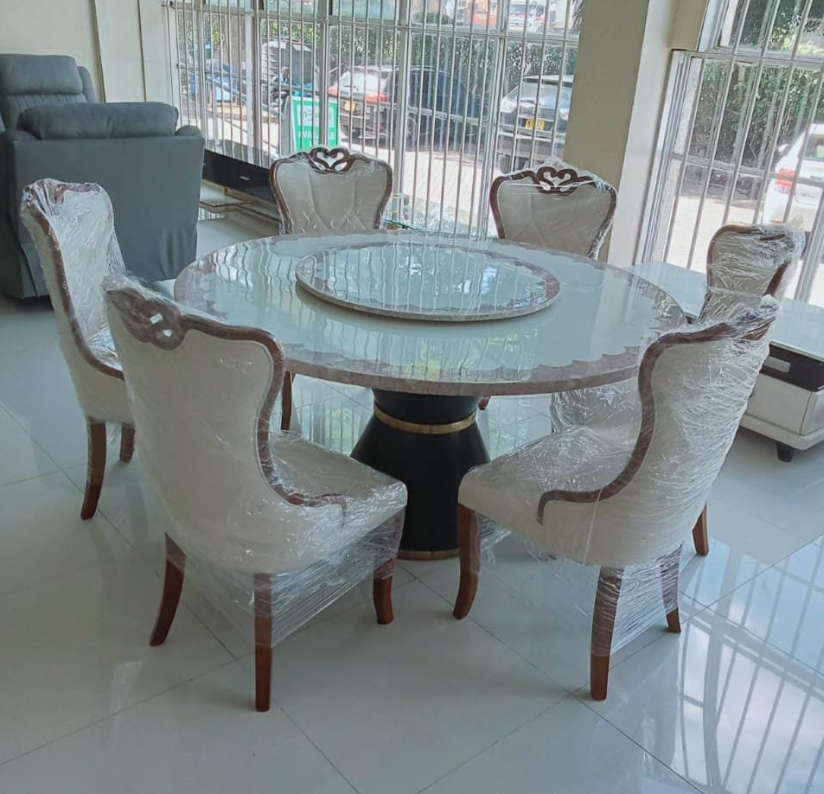 Candy 6 Seater Round Marble dining table - Image 3